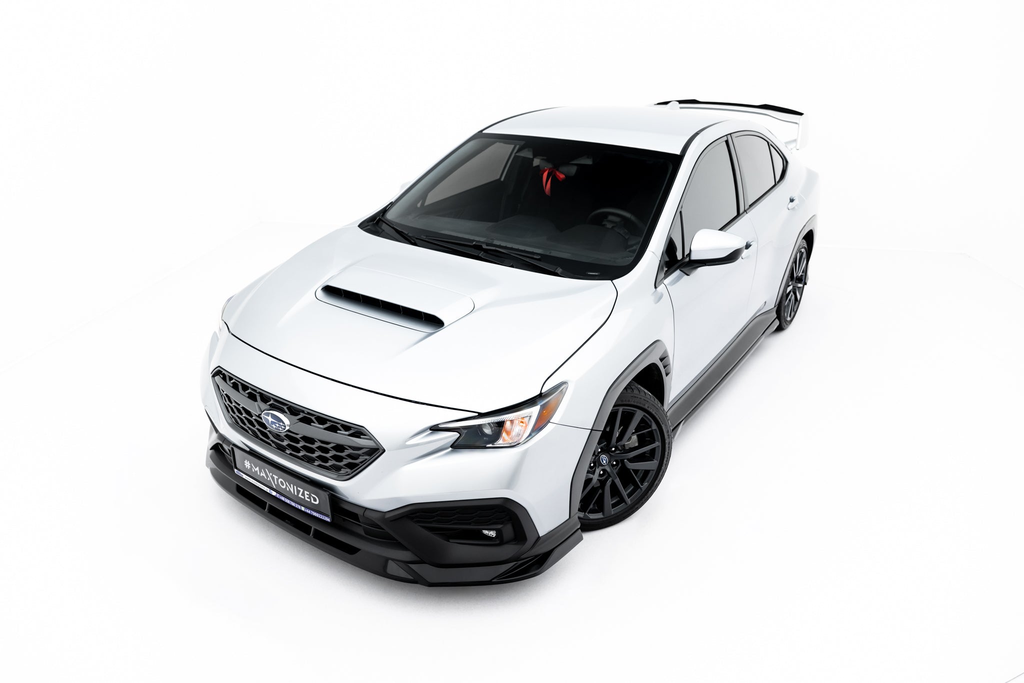 Maxton Design Street+ Spoilerlippe Front Ansatz V.2 passend für Subaru WRX STI Mk2 schwarz Hochglanz