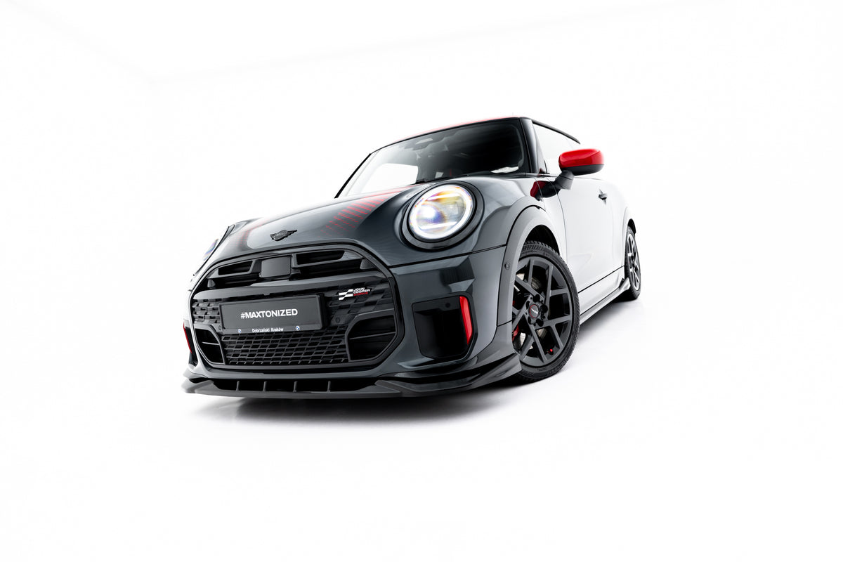 Maxton Design Street+ Spoilerlippe Front Ansatz für Mini Cooper John Cooper Works F65 [2025-] | Schwarz Hochglanz | ABS-Kunststoff