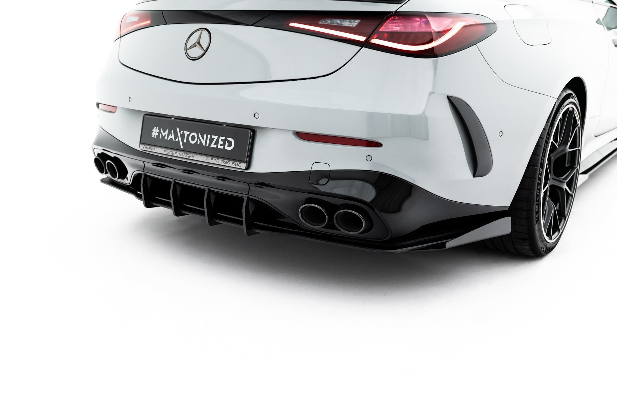 Maxton Design Street Pro Heckschürze + Flaps passend für Mercedes-AMG CLE 53 Aero C236 schwarz Hochglanz