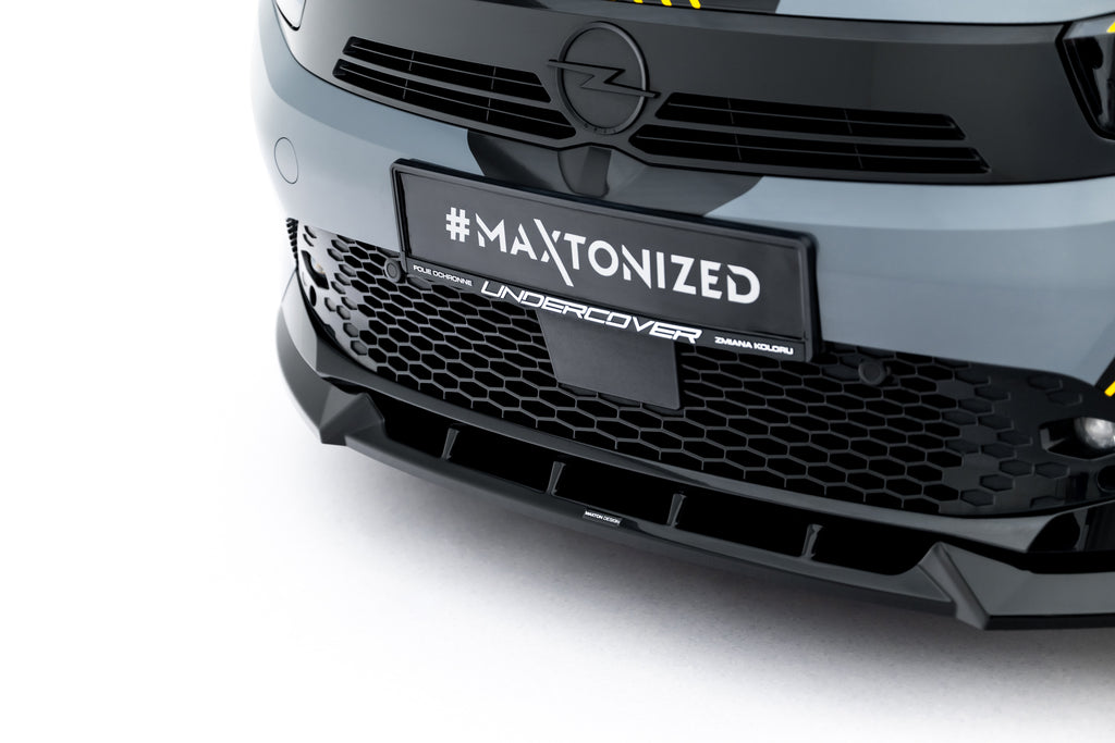 Maxton Design Street+ Spoilerlippe Front Ansatz passend für Opel Corsa F Facelift (Mk6 Facelift) schwarz Hochglanz