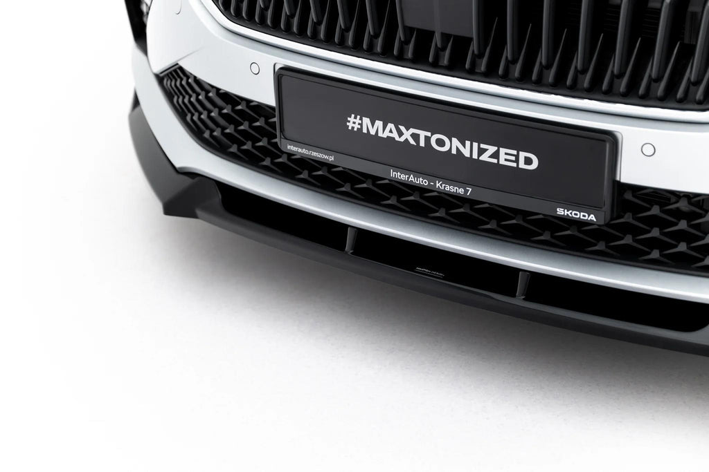 Maxton Design Street+ Spoilerlippe Front Ansatz Passend für Skoda Scala Mk1 Facelift Schwarz Hochglanz