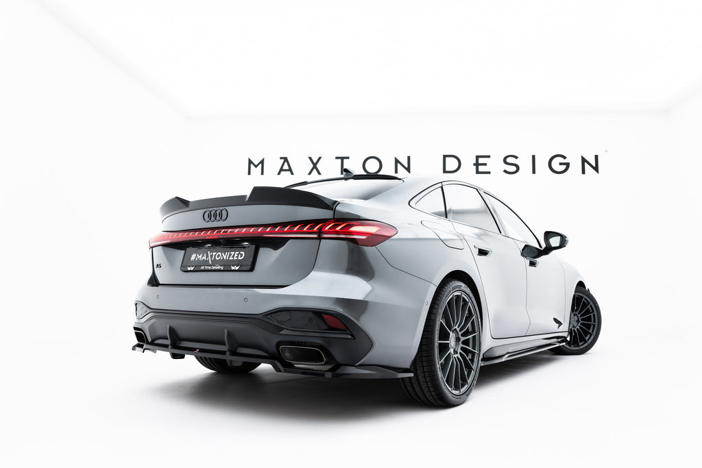 Maxton Design Street+ Mittlerer Diffusor RACE passend für Audi A5 S-Line Limousine / Avant B10 schwarz Hochglanz