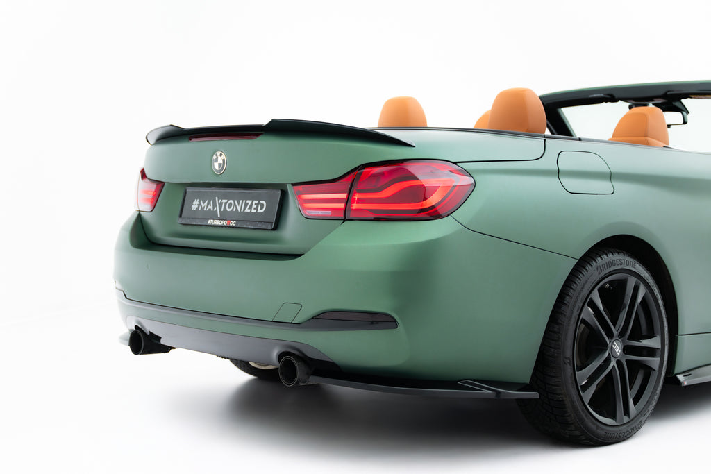 Maxton Design Heck Ansatz Flaps Diffusor passend für BMW 4er Cabrio / Coupe F33 / F32 schwarz Hochglanz