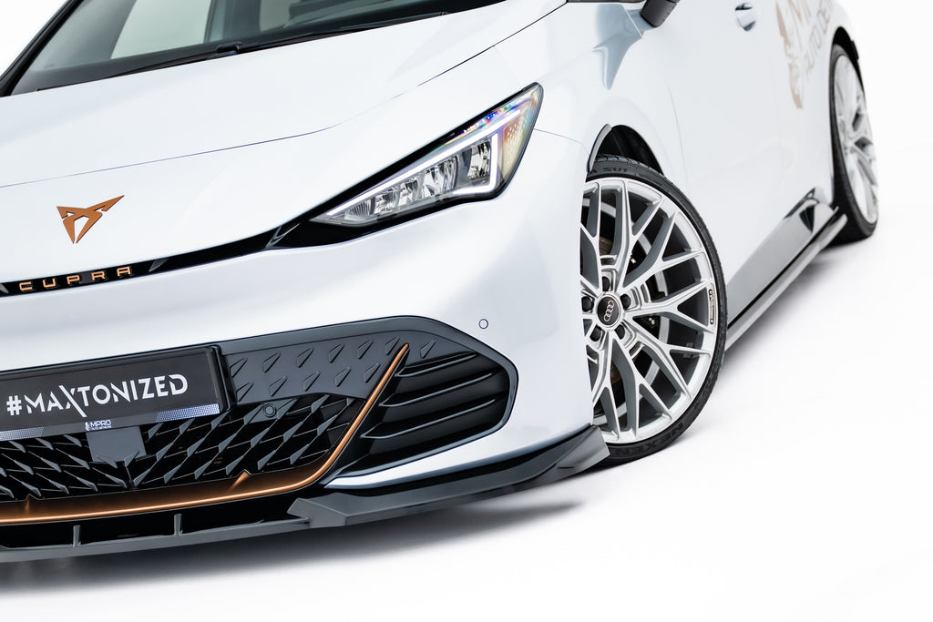 Maxton Design Street+ Spoilerlippe Front Ansatz V.1 passend für Cupra Born Mk1 schwarz Hochglanz
