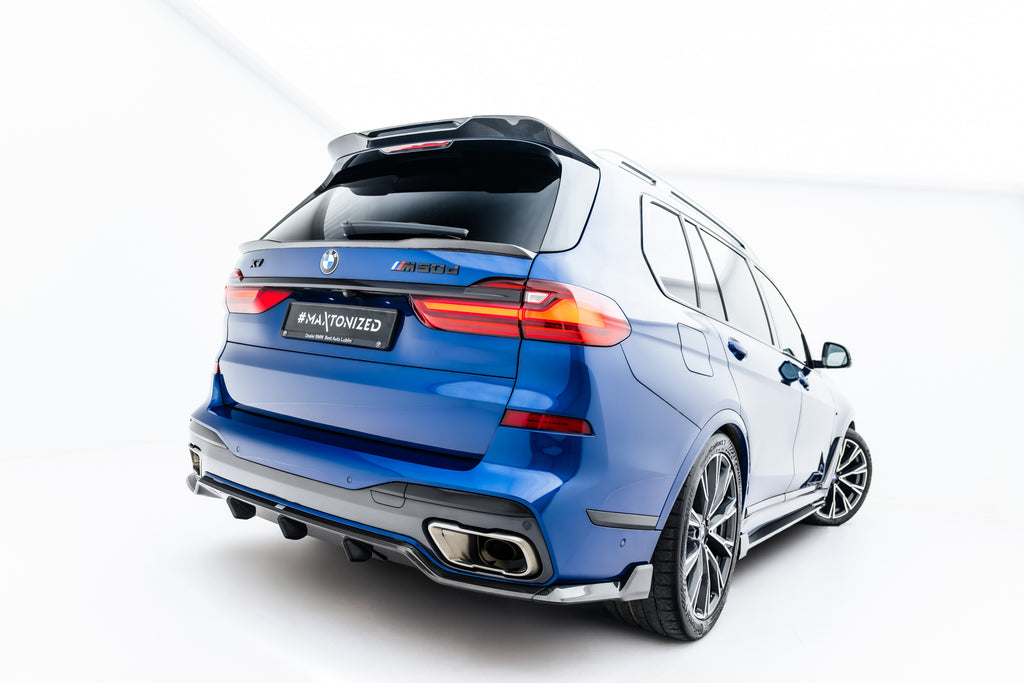 Maxton Design Prepreg Carbon Fiber Diffusor Heck Ansatz passend für BMW X7 M-Paket G07 / G07 Facelift (version mit towbar)