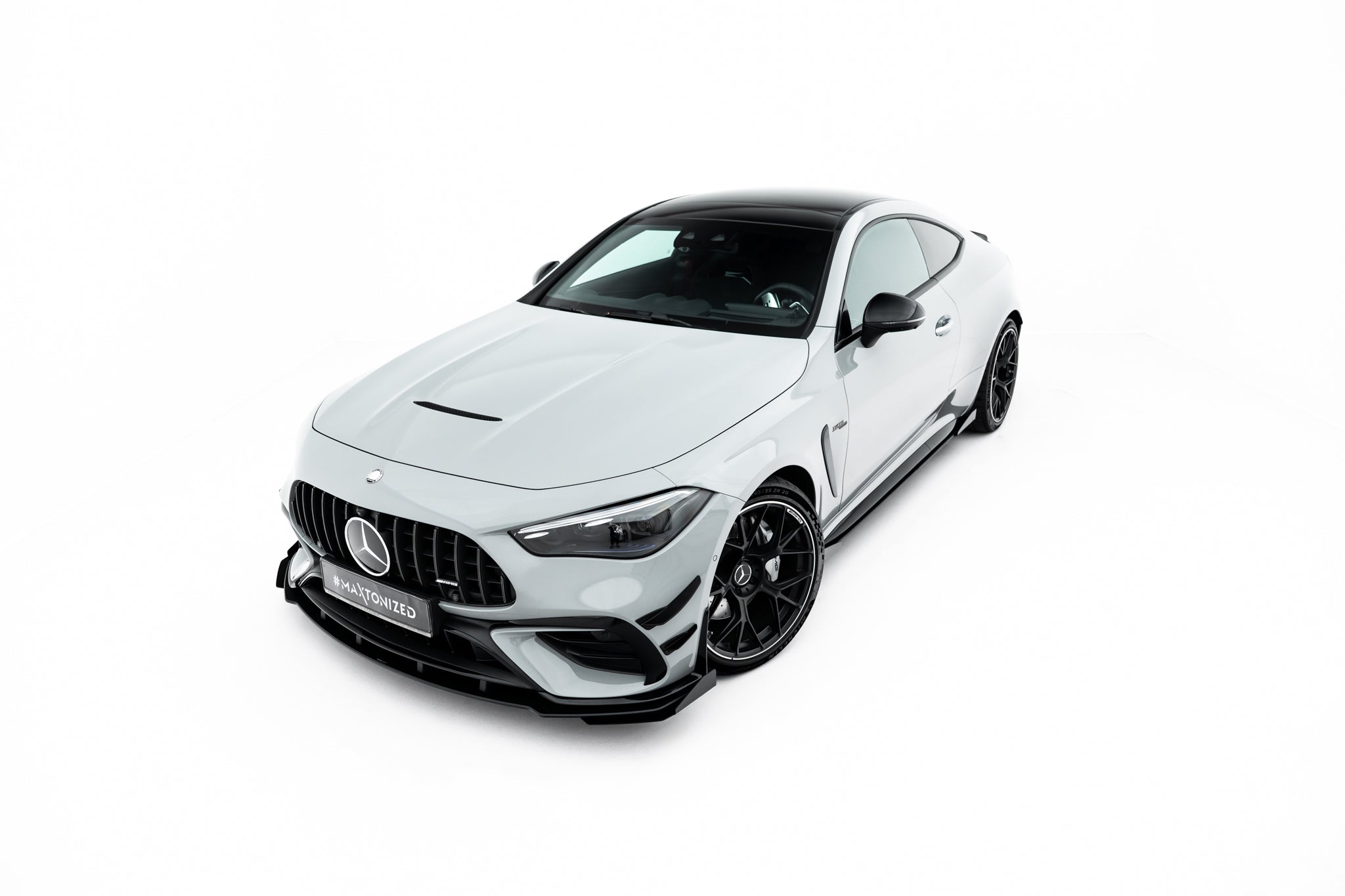 Maxton Design Street Pro Street+ Spoilerlippe Front Ansatz + Flaps passend für Mercedes-AMG CLE 53 Aero C236 schwarz Hochglanz
