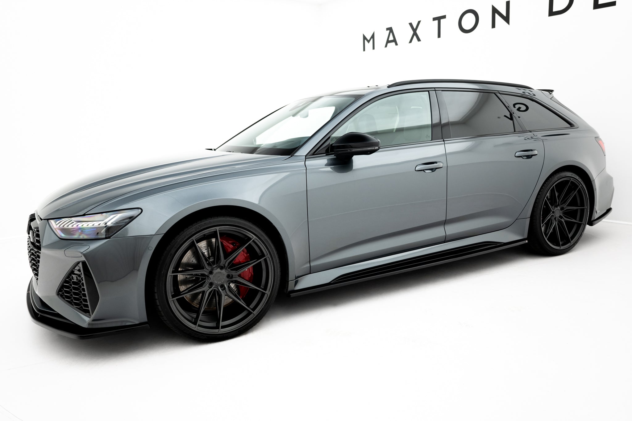 Maxton Design Street+ Seitenschweller Leisten V.2 passend für Audi RS6 C8 / C8 Facelift schwarz Hochglanz