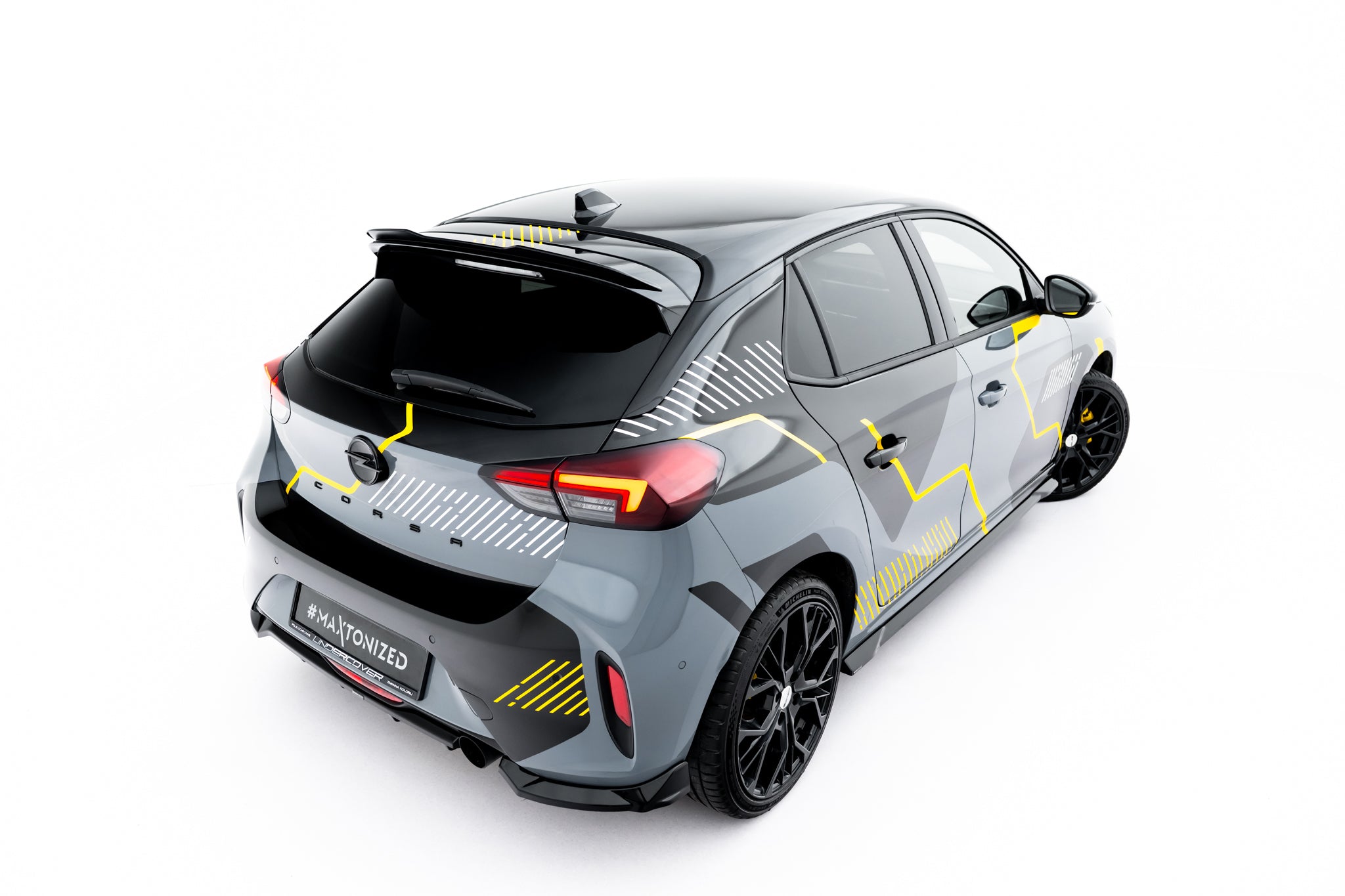 Maxton Design Spoiler CAP passend für Opel Corsa F Facelift (Mk6 Facelift) schwarz Hochglanz