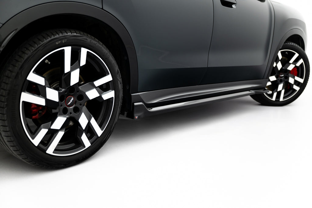 Maxton Design Street+ Seitenschweller Leisten passend für Mini Countryman JCW U25 schwarz Hochglanz