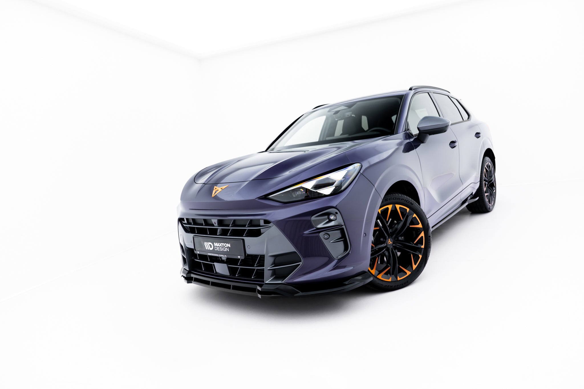 Maxton Design Street+ Spoilerlippe Front Ansatz V.2 passend für Cupra Terramar Mk1 schwarz Hochglanz