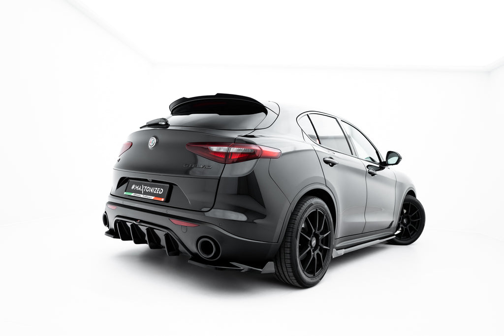 Maxton Design Heck Ansatz Flaps Diffusor V.2 passend für Alfa Romeo Stelvio Mk1 schwarz Hochglanz