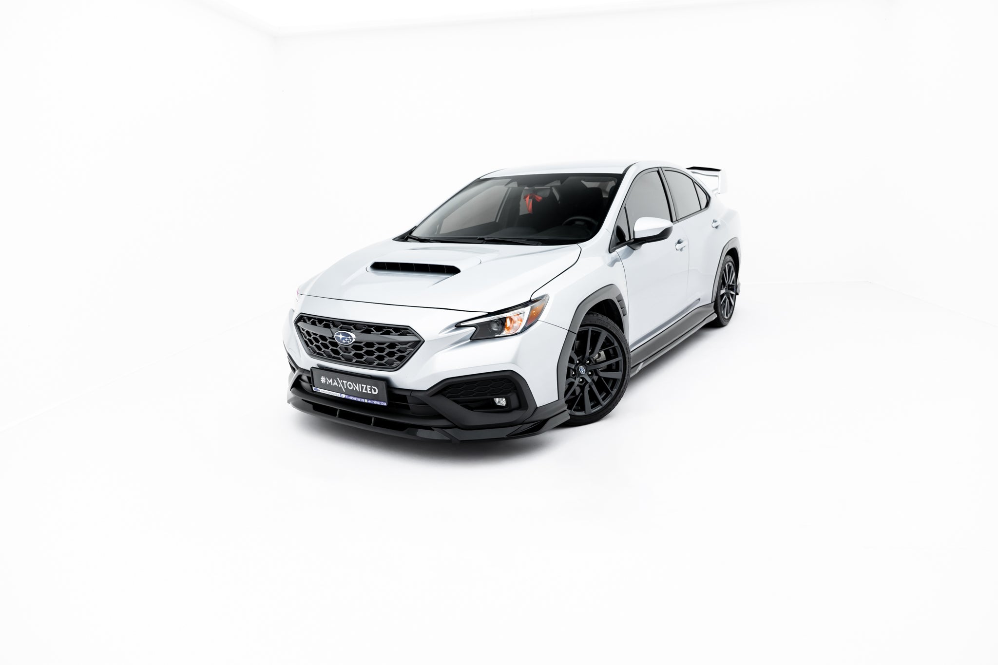 Maxton Design Street+ Spoilerlippe Front Ansatz V.2 passend für Subaru WRX STI Mk2 schwarz Hochglanz