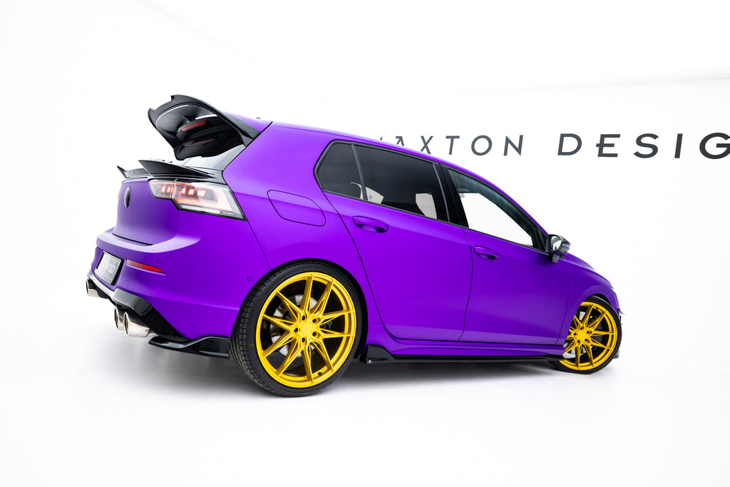 Maxton Design Heck Ansatz Flaps Diffusor V.7 passend für VW Golf R Hatchback Mk8 / Mk8 Facelift schwarz Hochglanz