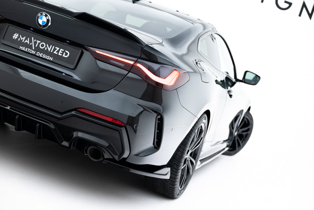 Maxton Design Heck Ansatz Flaps Diffusor V.8 passend für BMW 4er M-Paket G22 / G23 / G22 Facelift / G23 Facelift schwarz Hochglanz