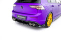 Maxton Design Street+ Mittlerer Diffusor RACE passend für V.1 VW Golf R Hatchback Mk8 / Mk8 Facelift schwarz Hochglanz