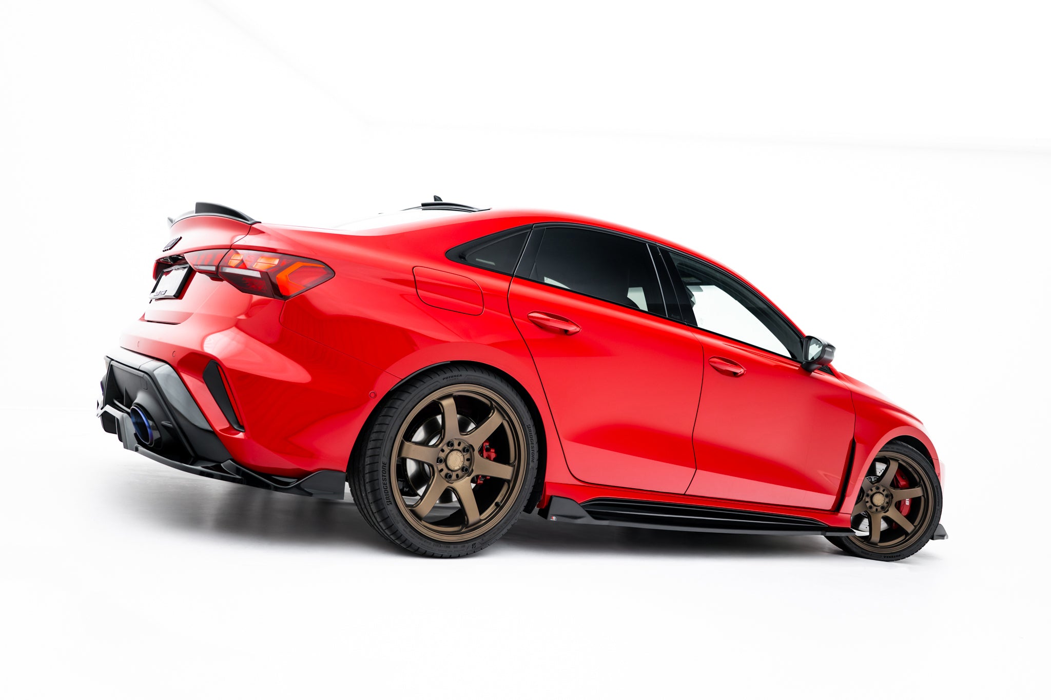 Maxton Design Street+ Seitenschweller Leisten V.2 passend für Audi RS3 Sportback 8Y Facelift schwarz Hochglanz