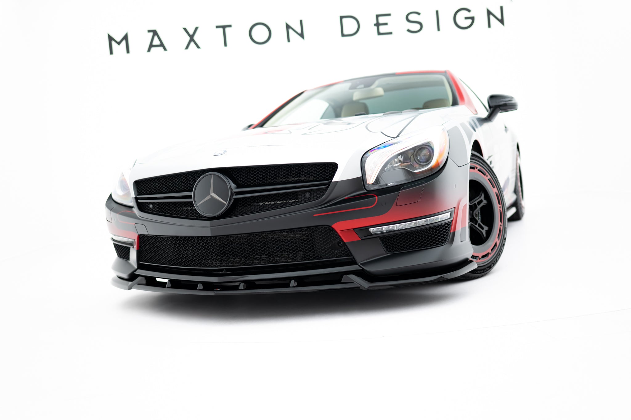 Maxton Design Street+ Spoilerlippe Front Ansatz V.1 passend für Mercedes-Benz SL 63 AMG R231 schwarz Hochglanz