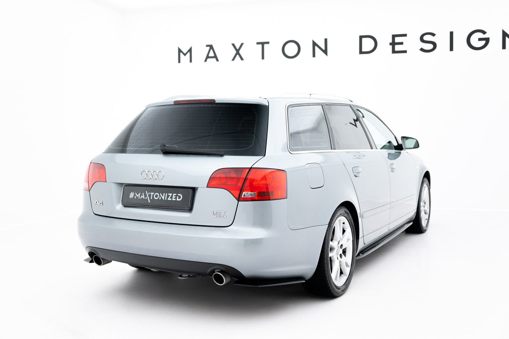 Maxton Design Heck Ansatz Flaps Diffusor passend für AUDI A4 B7 schwarz Hochglanz