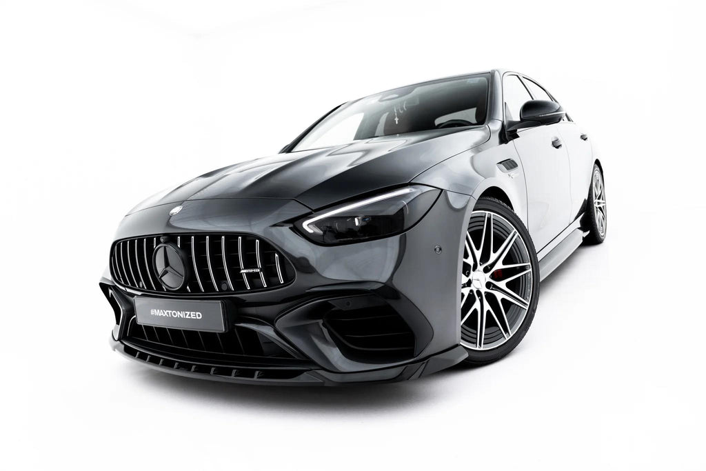 Maxton Design Street+ Spoilerlippe Front Ansatz V.1 passend für Mercedes-AMG C63 Limousine / Kombi W206 / S206 schwarz Hochglanz