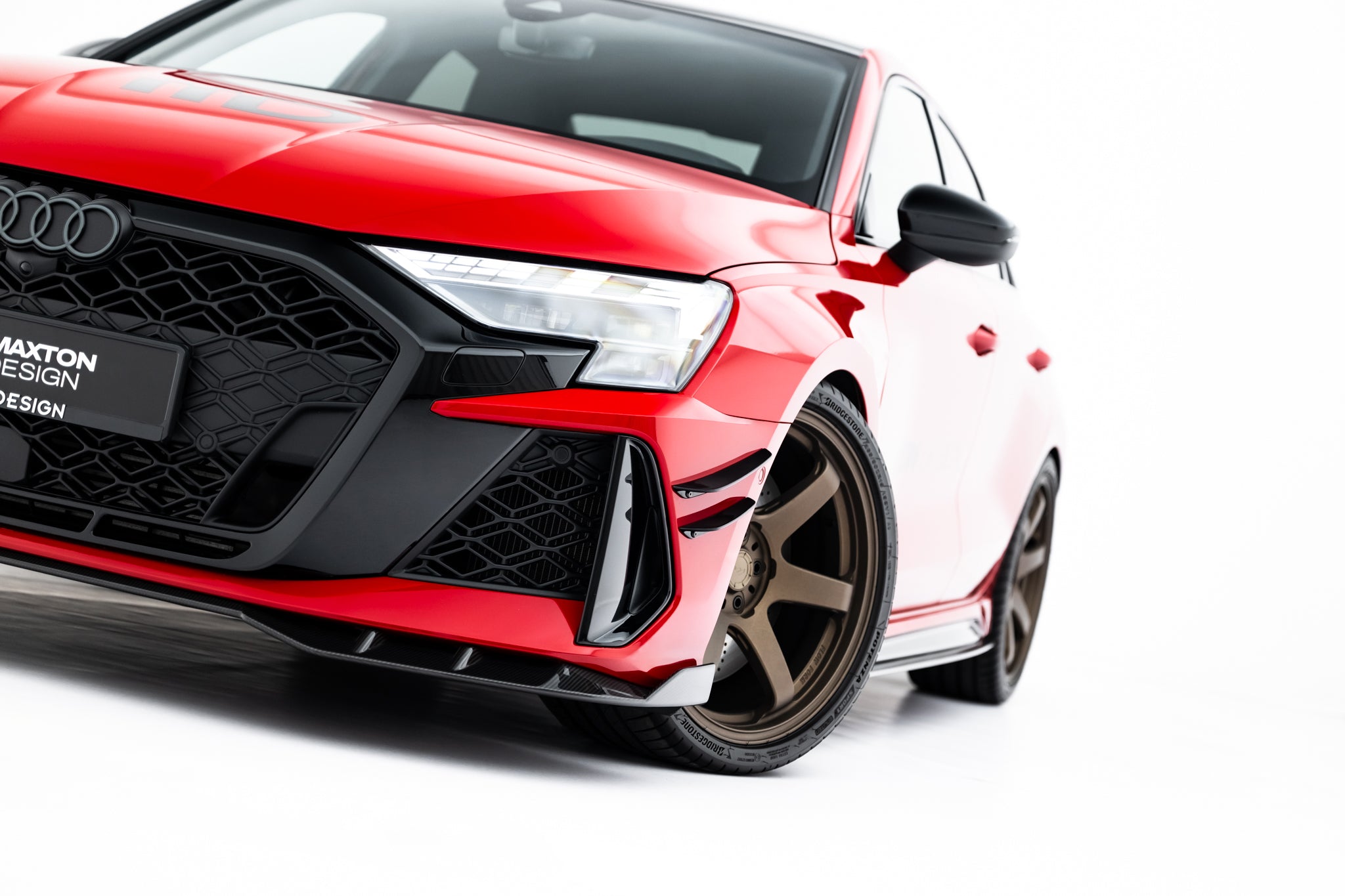 Maxton Design Prepreg Carbon Fiber Street+ Spoilerlippe Front Ansatz passend für Audi RS3 Limousine / Sportback 8Y Facelift