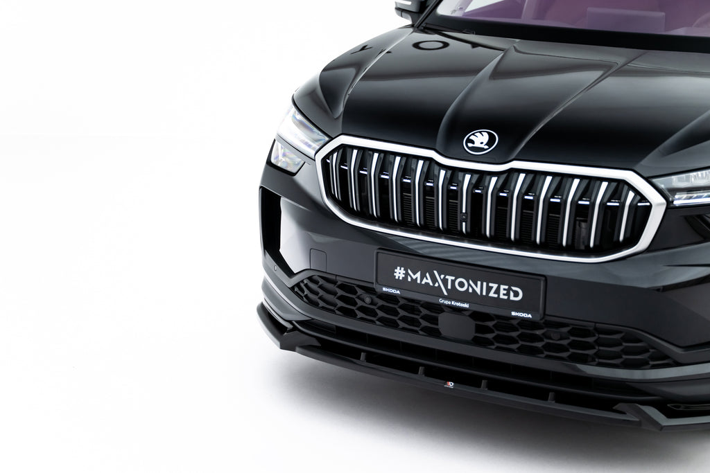 Maxton Design Street+ Spoilerlippe Front Ansatz passend für Skoda Kodiaq Mk2 schwarz Hochglanz
