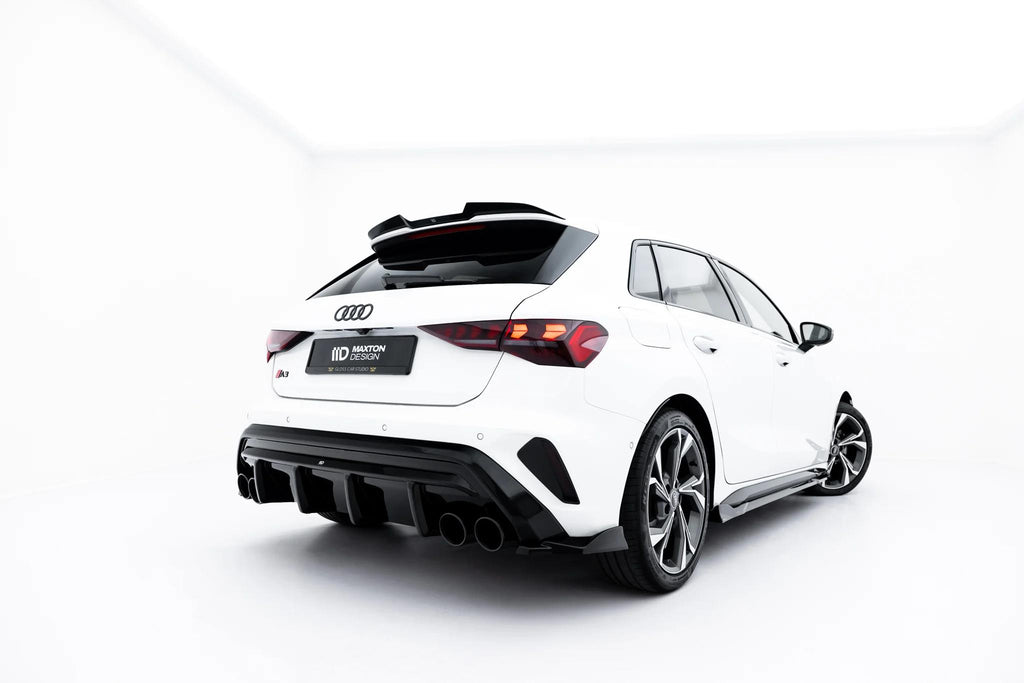 Maxton Design Diffusor Heck Ansatz + Endrohre Passend für Audi A3 S-Line Sportback 8Y Facelift