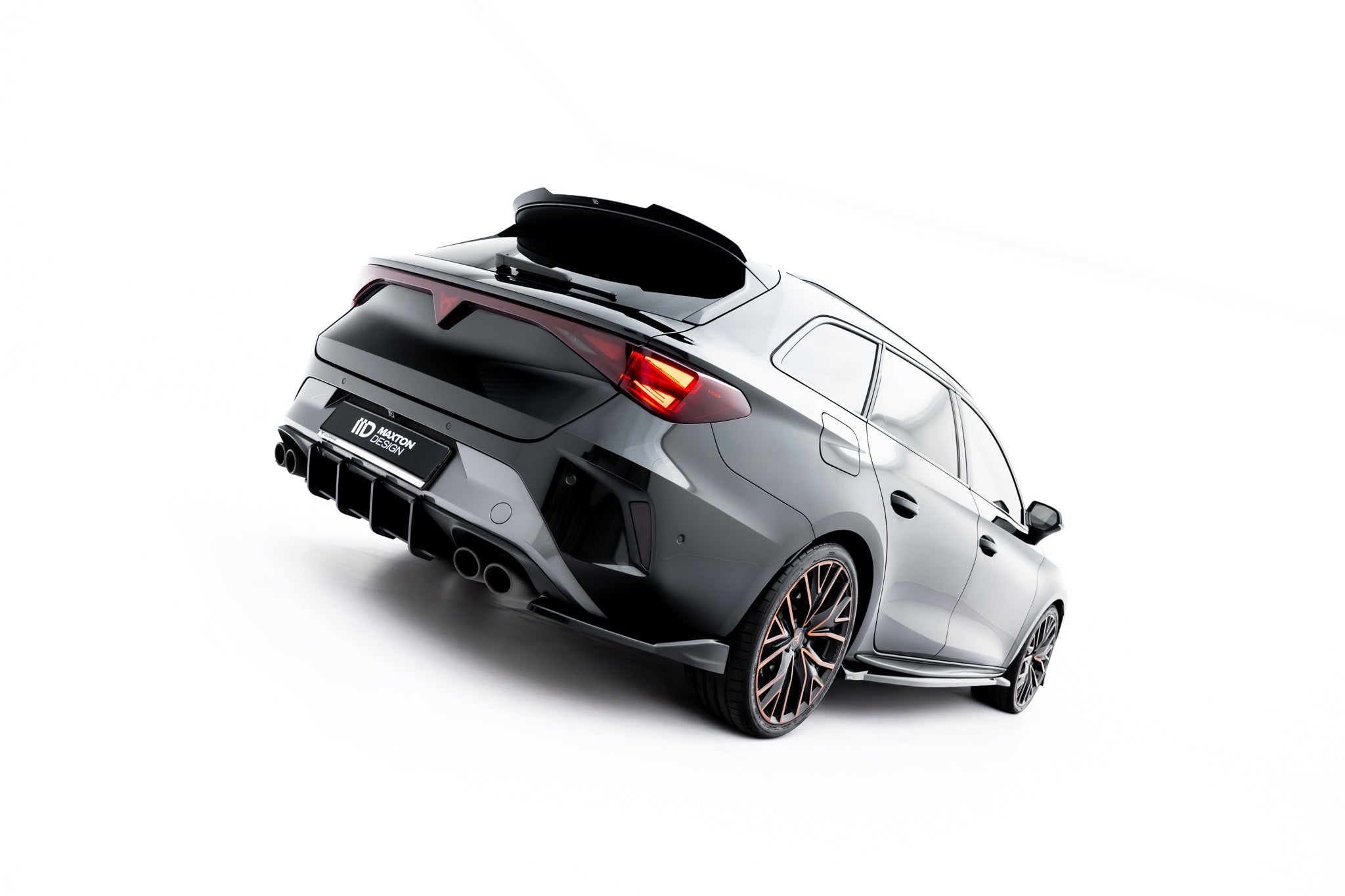 Maxton Design Heck Ansatz Flaps Diffusor V.3 passend für Cupra Leon ST Mk1 Facelift schwarz Hochglanz