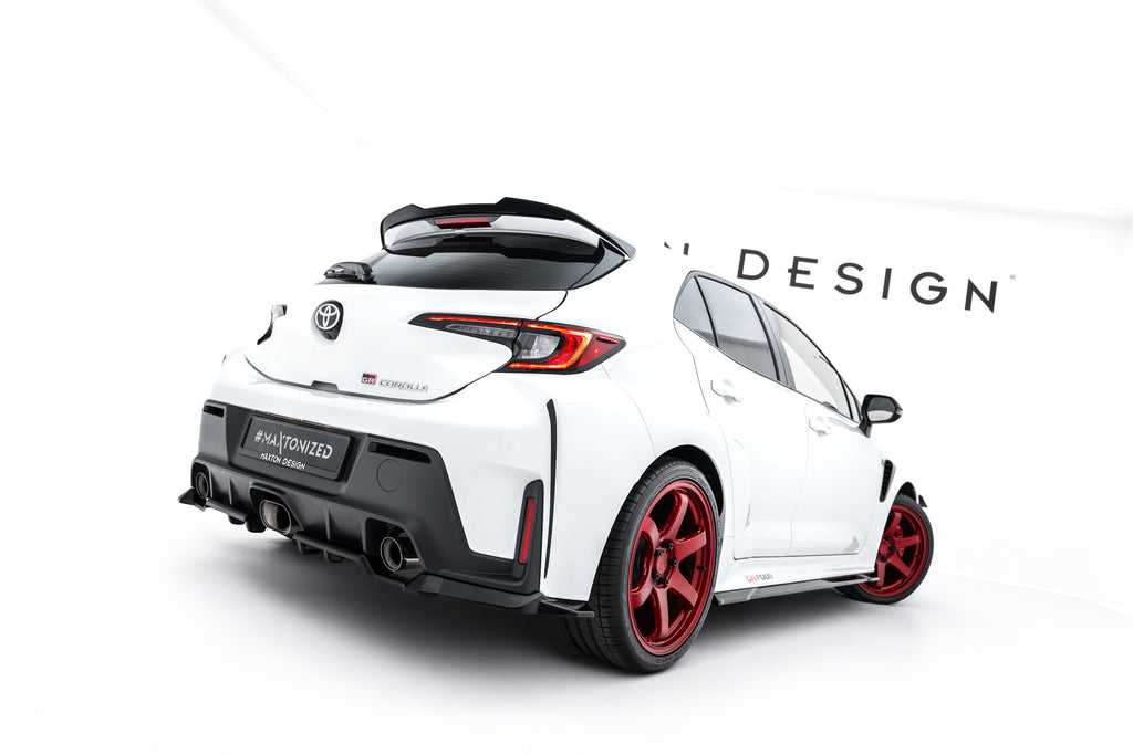 Maxton Design Heck Ansatz Flaps Diffusor V.1 passend für Toyota GR Corolla Mk12 schwarz Hochglanz