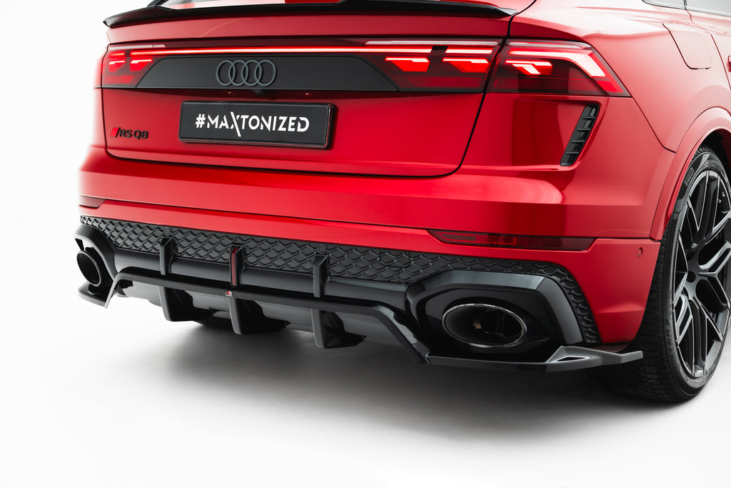 Maxton Design Street+ Mittlerer Diffusor RACE passend für Audi RSQ8 Mk1 Facelift schwarz Hochglanz