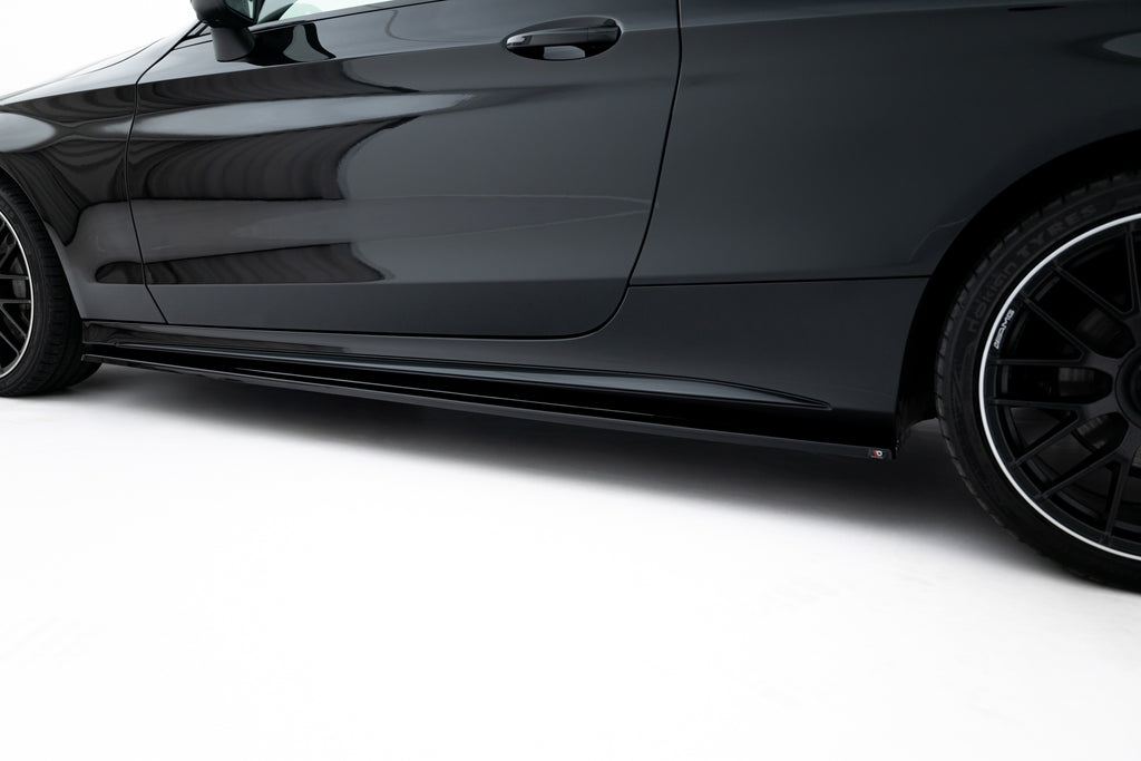 Maxton Design Street+ Seitenschweller Leisten passend für Mercedes-Benz C Coupe AMG-Line C205 schwarz Hochglanz