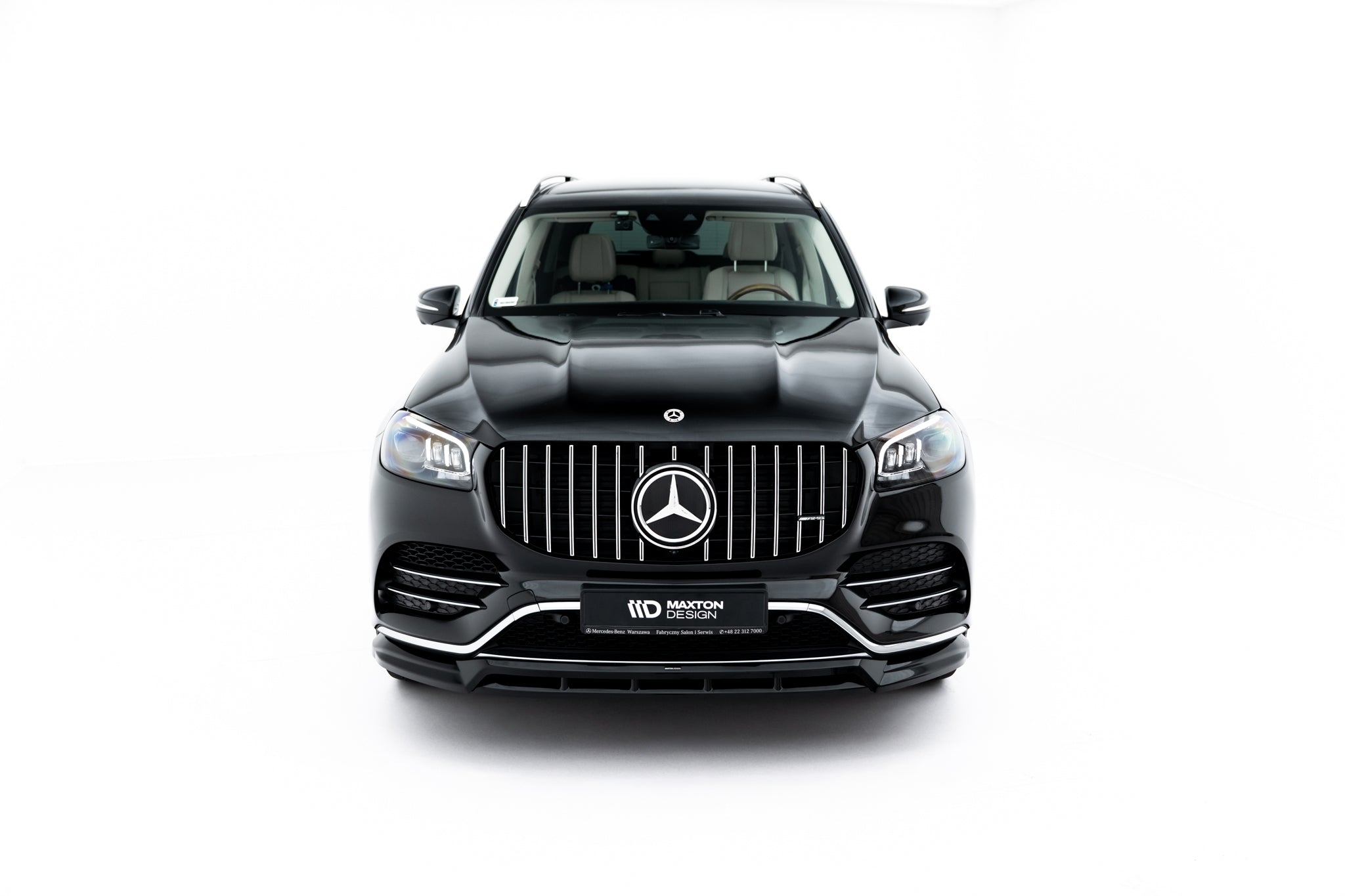 Maxton Design Street+ Spoilerlippe Front Ansatz V.2 passend für Mercedes-Benz GLS AMG-Line X167 schwarz Hochglanz