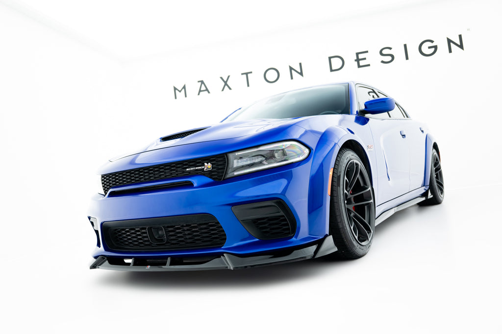 Maxton Design Street+ Spoilerlippe Front Ansatz passend für Dodge Charger RT Scat Pack Widebody Mk3 Facelift schwarz Hochglanz