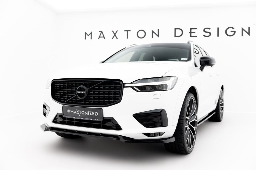 Maxton Design Street+ Spoilerlippe Front Ansatz V.2 passend für Volvo XC60 Mk2 R-Design schwarz Hochglanz