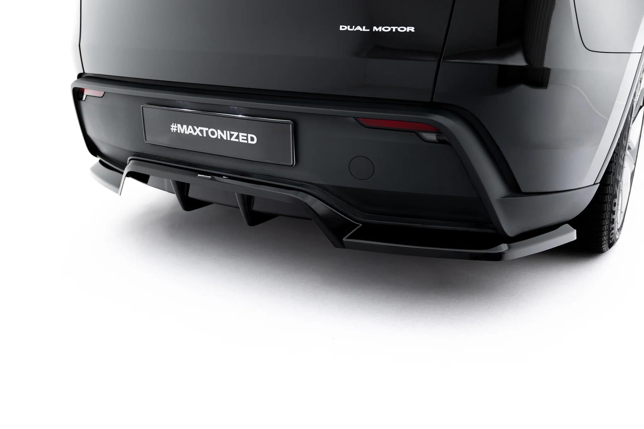 Maxton Design Street+ Mittlerer Diffusor RACE passend für Tesla Model Y Premium Mk1 Facelift schwarz Hochglanz