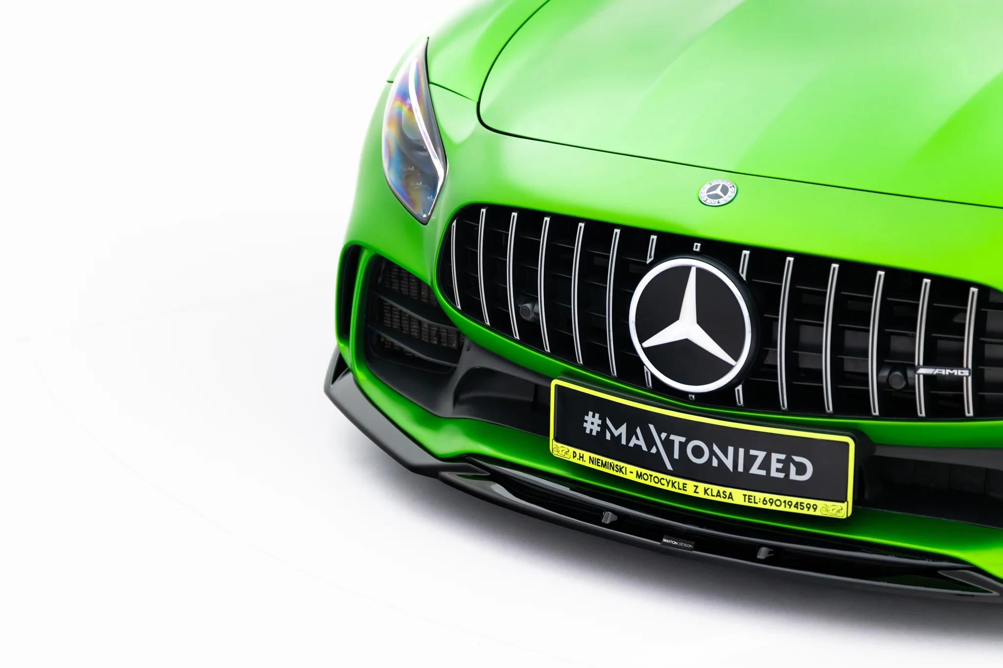 Maxton Design Street+ Spoilerlippe Front Ansatz passend für Mercedes-AMG GT R C190 Facelift schwarz Hochglanz