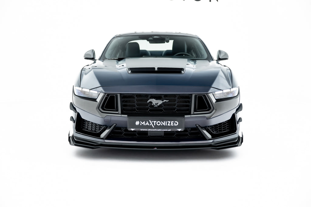 Maxton Design Front Stoßstange Flaps passend für Flaps Ford Mustang Dark Horse Mk7 schwarz Hochglanz