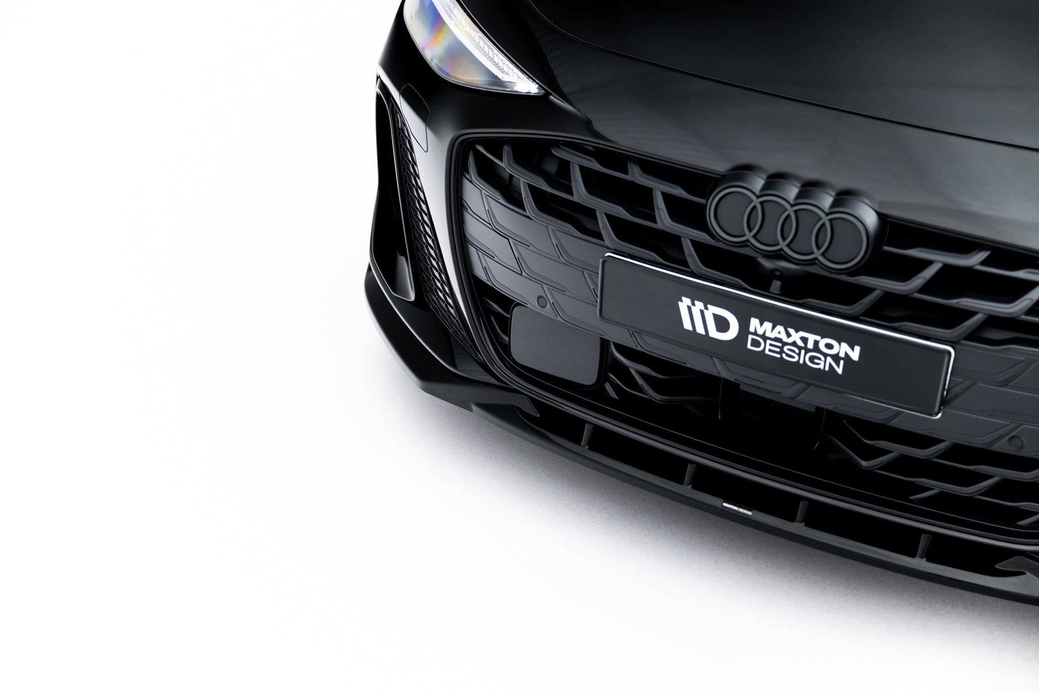 Maxton Design Street+ Spoilerlippe Front Ansatz V.2 passend für Audi A6 S-Line C9 schwarz Hochglanz