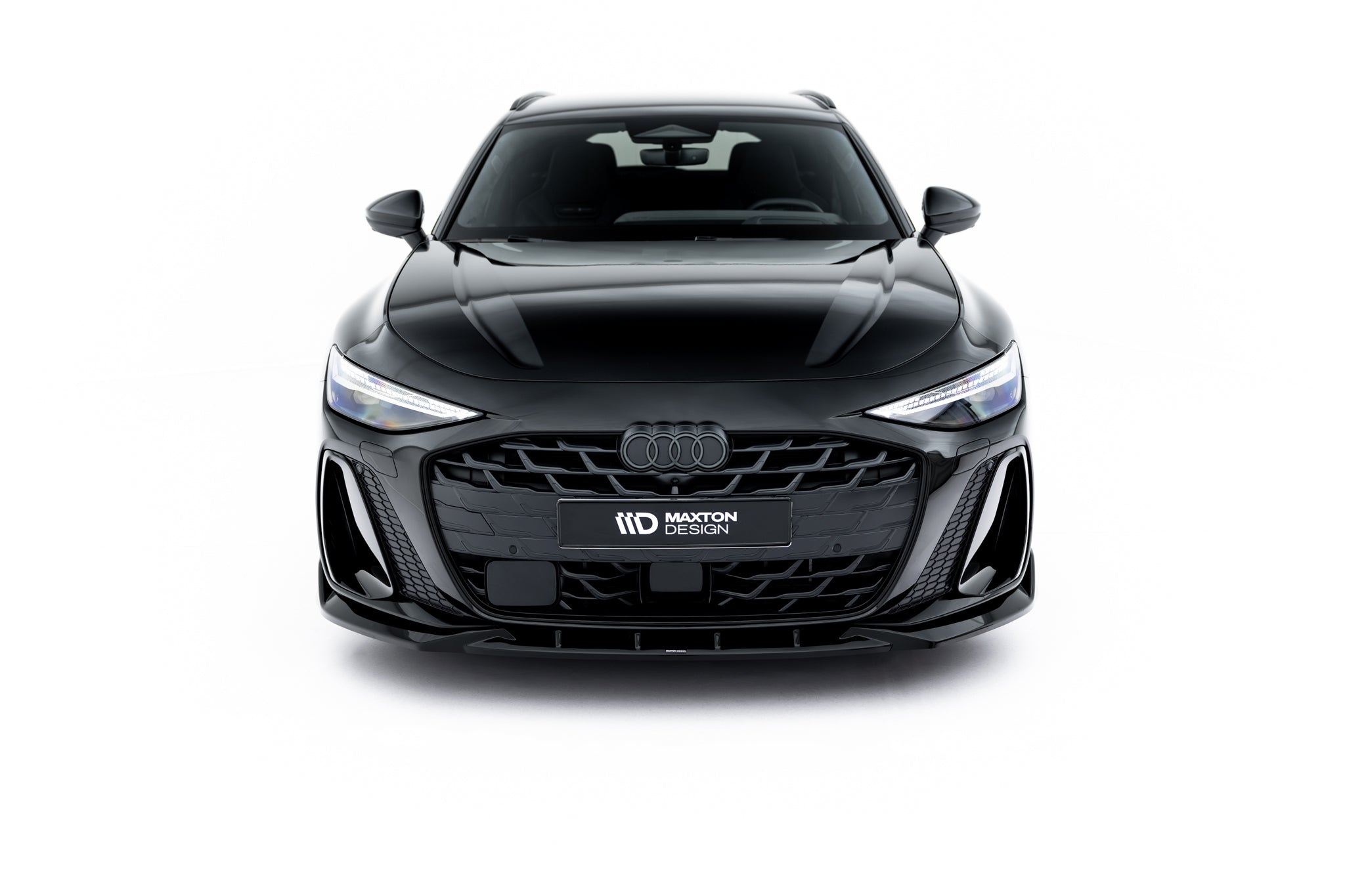 Maxton Design Street+ Spoilerlippe Front Ansatz V.2 passend für Audi A6 S-Line C9 schwarz Hochglanz