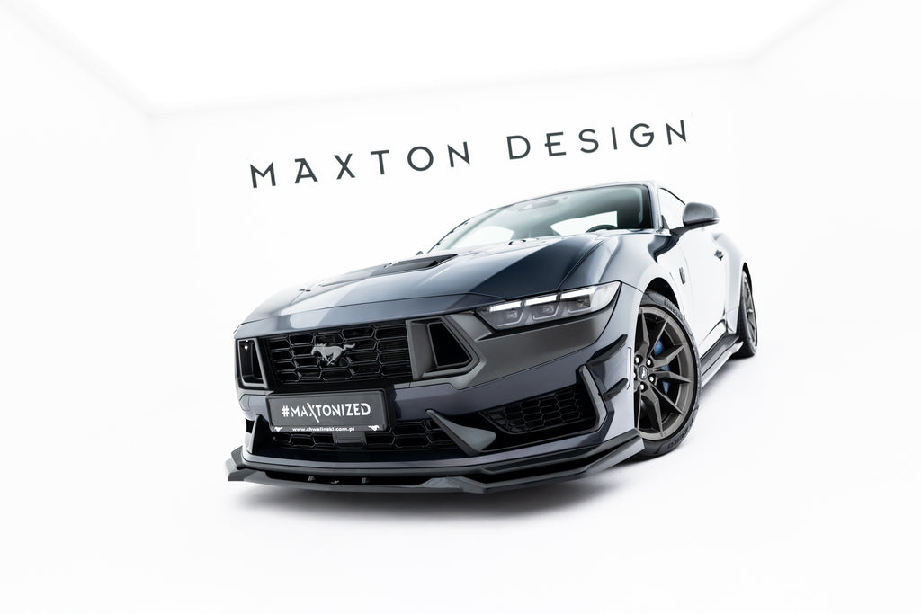 Maxton Design Street+ Spoilerlippe Front Ansatz V.2 passend für Ford Mustang Dark Horse Mk7 schwarz Hochglanz