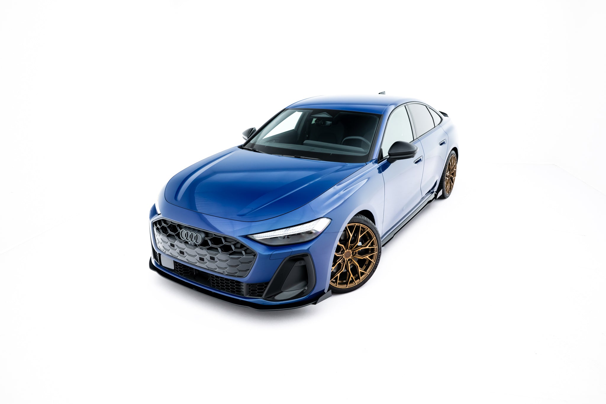 Maxton Design Front Stoßstange Flaps passend für Audi A5 S-Line / S5 Limousine / Avant B10 schwarz Hochglanz