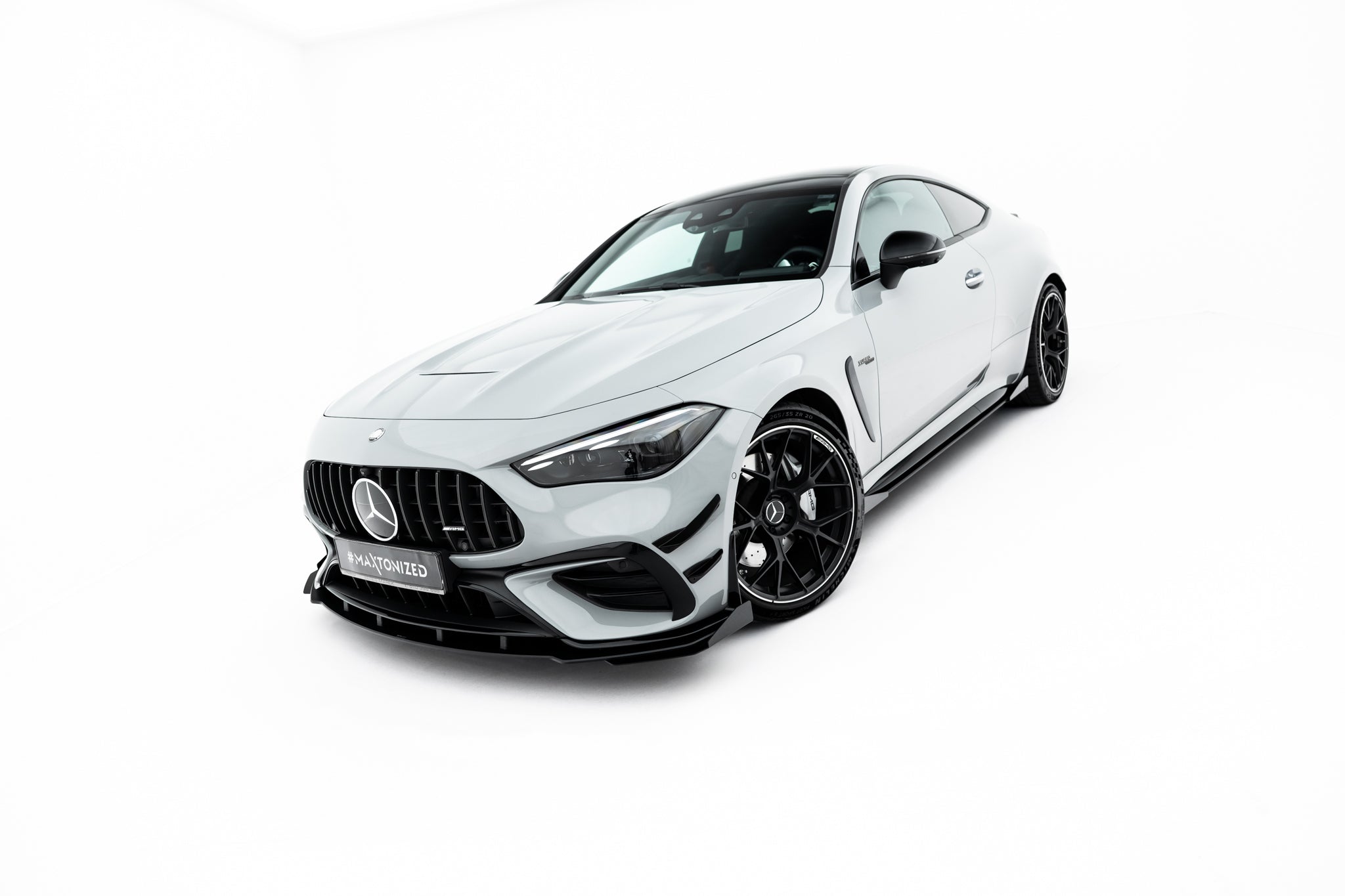 Maxton Design Street Pro Street+ Spoilerlippe Front Ansatz + Flaps passend für Mercedes-AMG CLE 53 Aero C236 schwarz Hochglanz