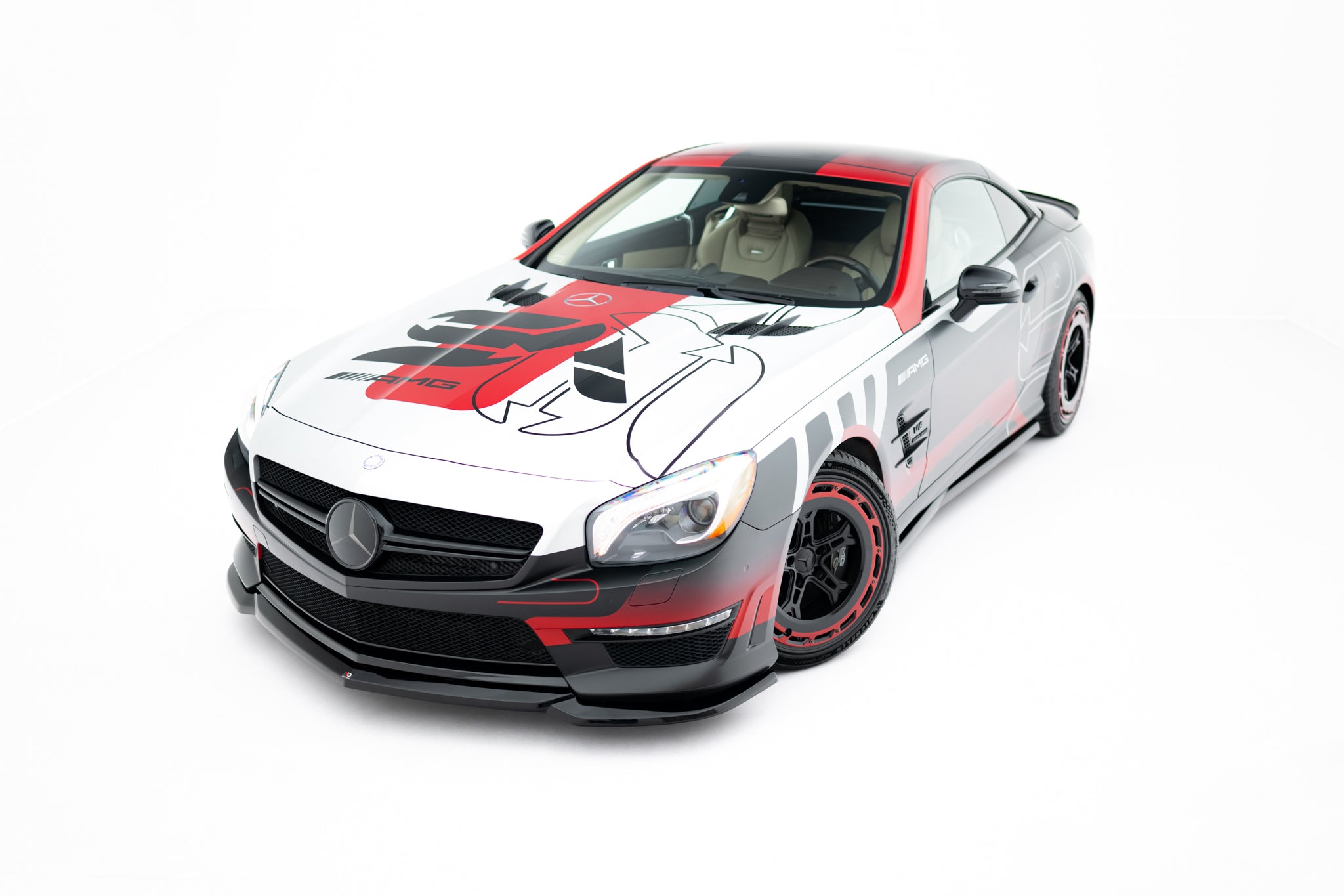 Maxton Design Street+ Spoilerlippe Front Ansatz V.2 passend für Mercedes-Benz SL 63 AMG R231 schwarz Hochglanz