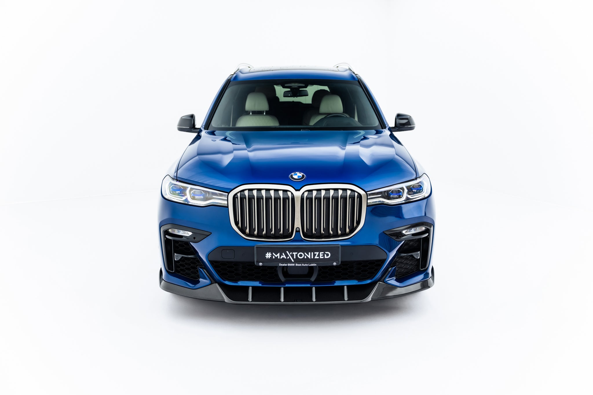 Maxton Design Prepreg Carbon Fiber Street+ Spoilerlippe Front Ansatz passend für BMW X7 M-Paket G07