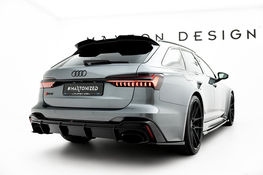 Maxton Design Spoiler CAP V.2 passend für Audi RS6 C8 / C8 Facelift schwarz Hochglanz