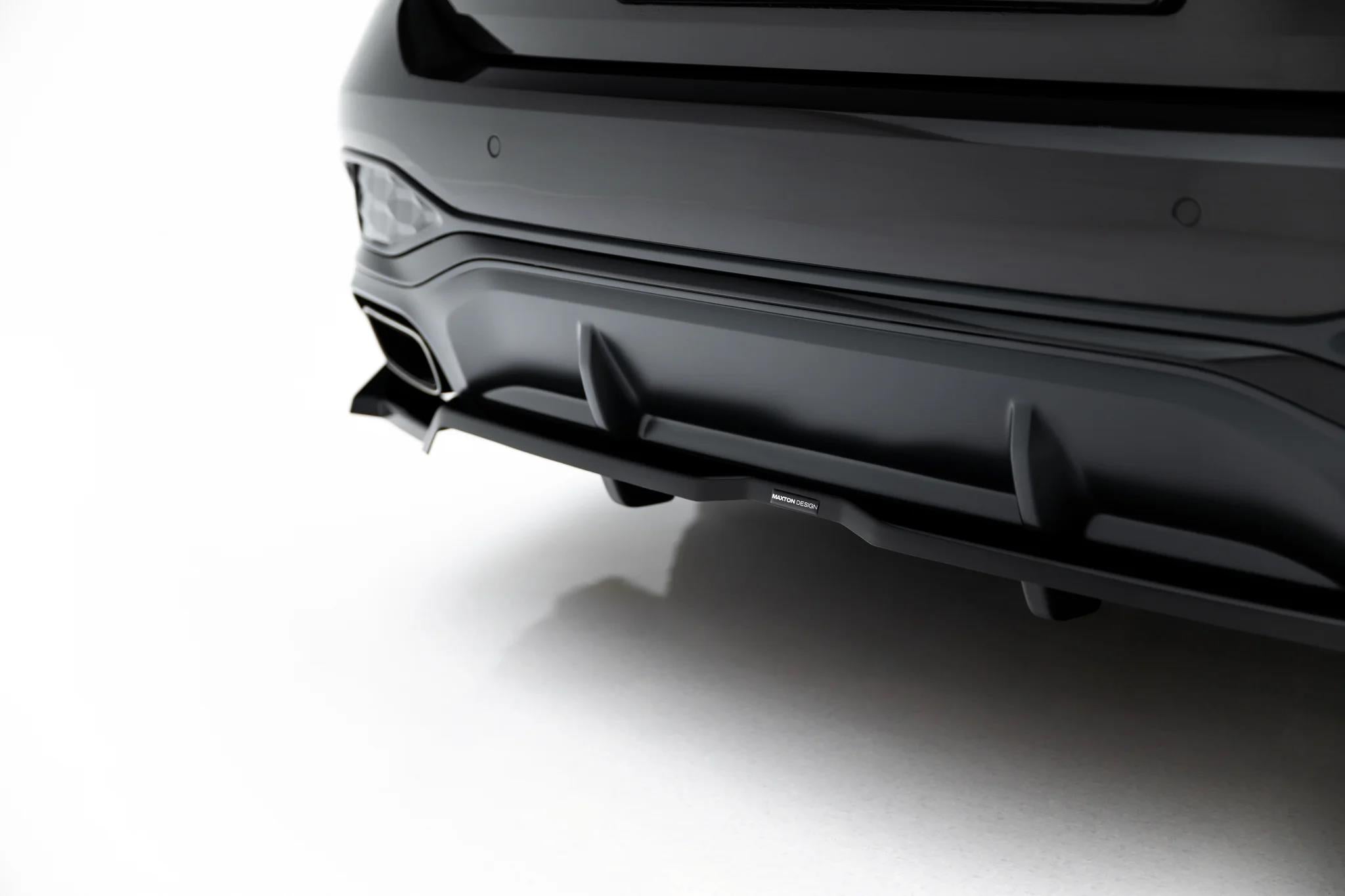Maxton Design Street+ Mittlerer Diffusor Race Passend für V.4 Audi A6 S-Line C9 Schwarz Hochglanz
