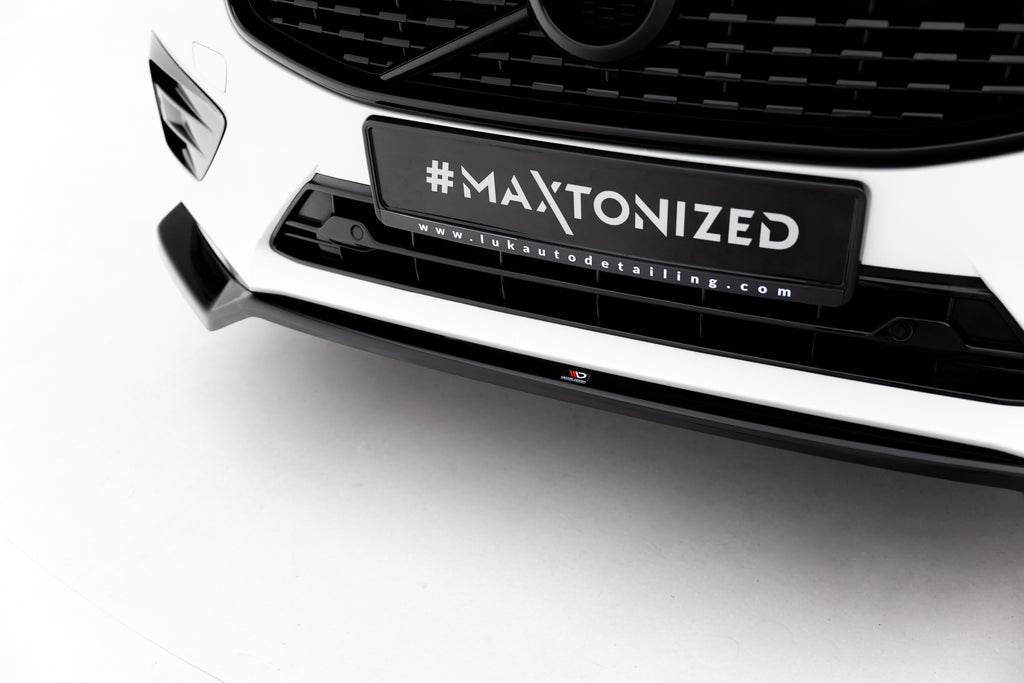 Maxton Design Street+ Spoilerlippe Front Ansatz V.1 passend für Volvo XC60 Mk2 R-Design schwarz Hochglanz