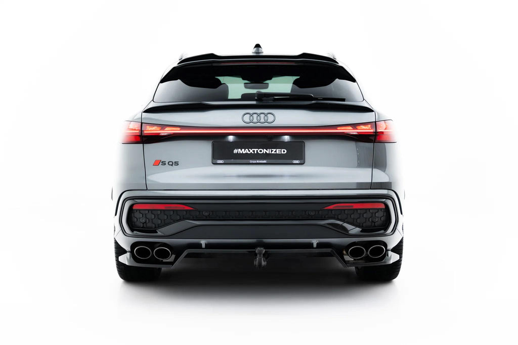 Maxton Design Street+ Mittlerer Diffusor Race Passend für Audi SQ5 Sportback / SUV Mk3 Schwarz Hochglanz