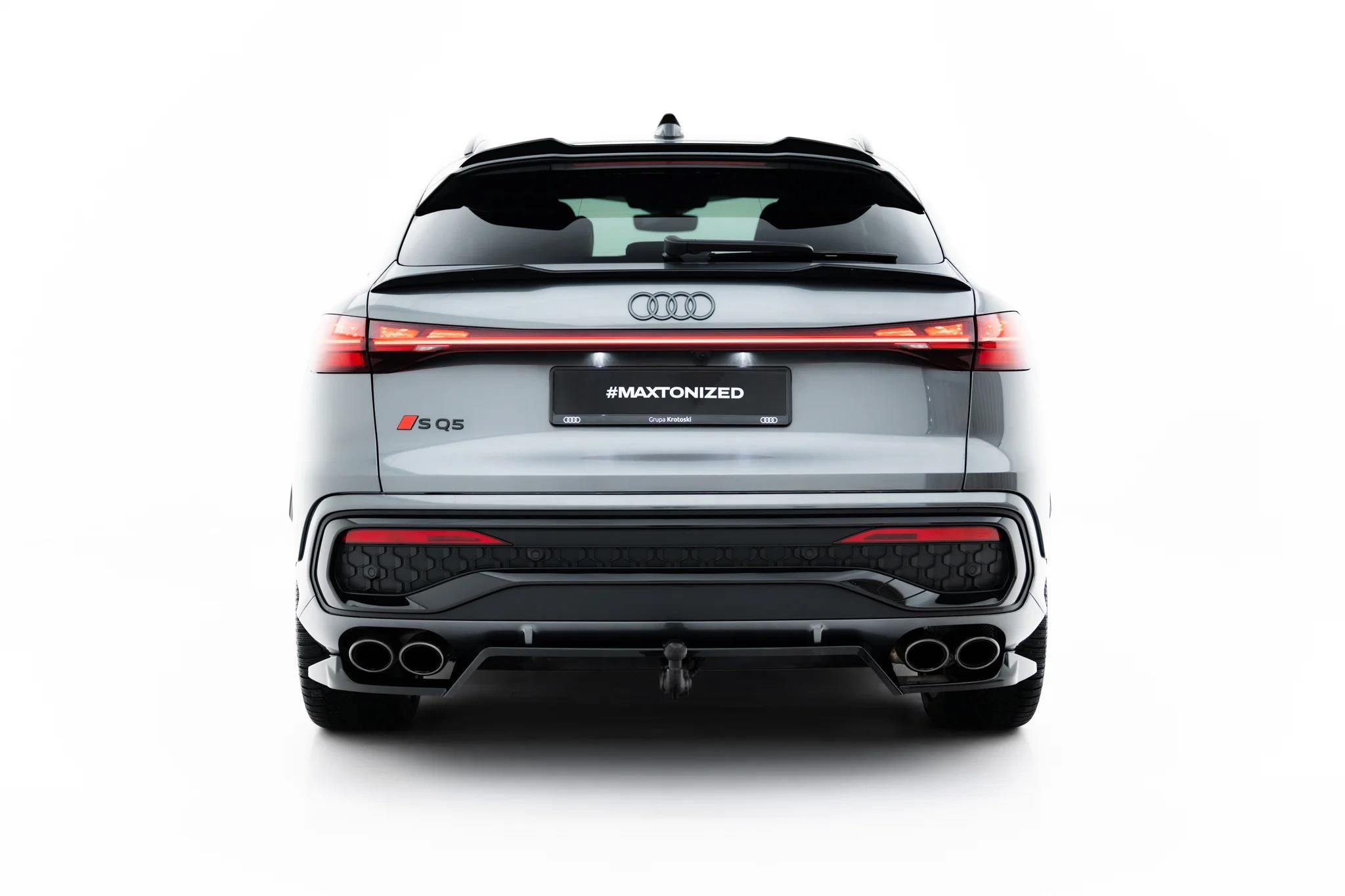Maxton Design Street+ Mittlerer Diffusor Race Passend für Audi SQ5 Sportback / SUV Mk3 Schwarz Hochglanz
