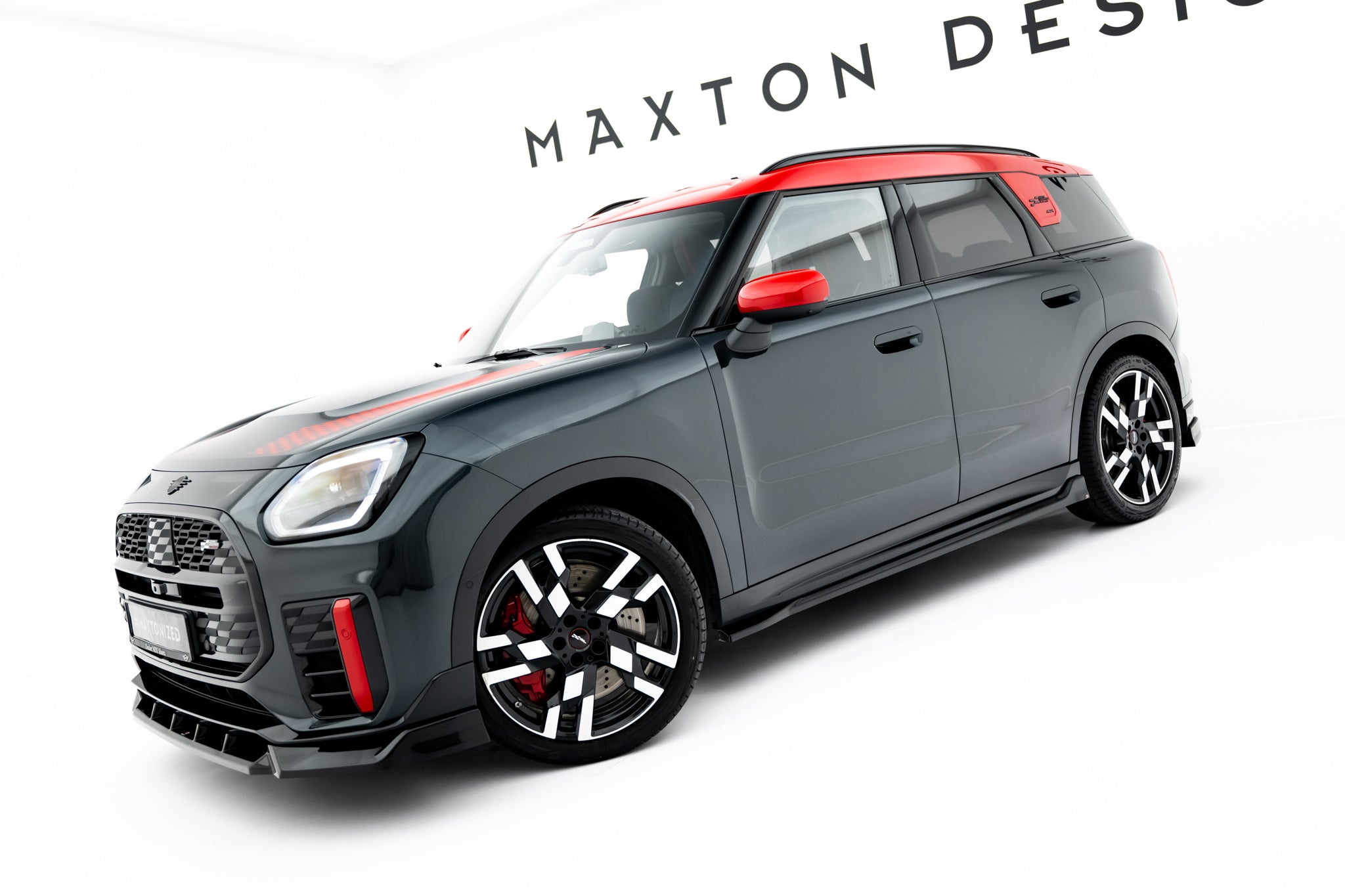 Maxton Design Street+ Seitenschweller Leisten passend für Mini Countryman JCW U25 schwarz Hochglanz