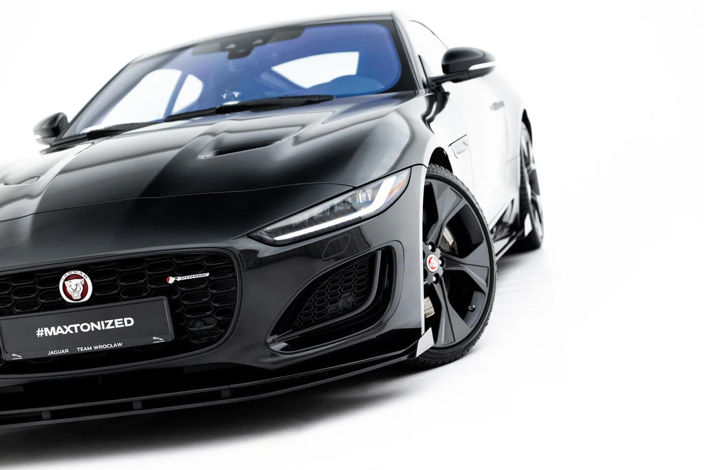 Maxton Design Front Stoßstange Flaps Passend für Flaps Jaguar F-Type X152 Facelift 2 Schwarz Hochglanz